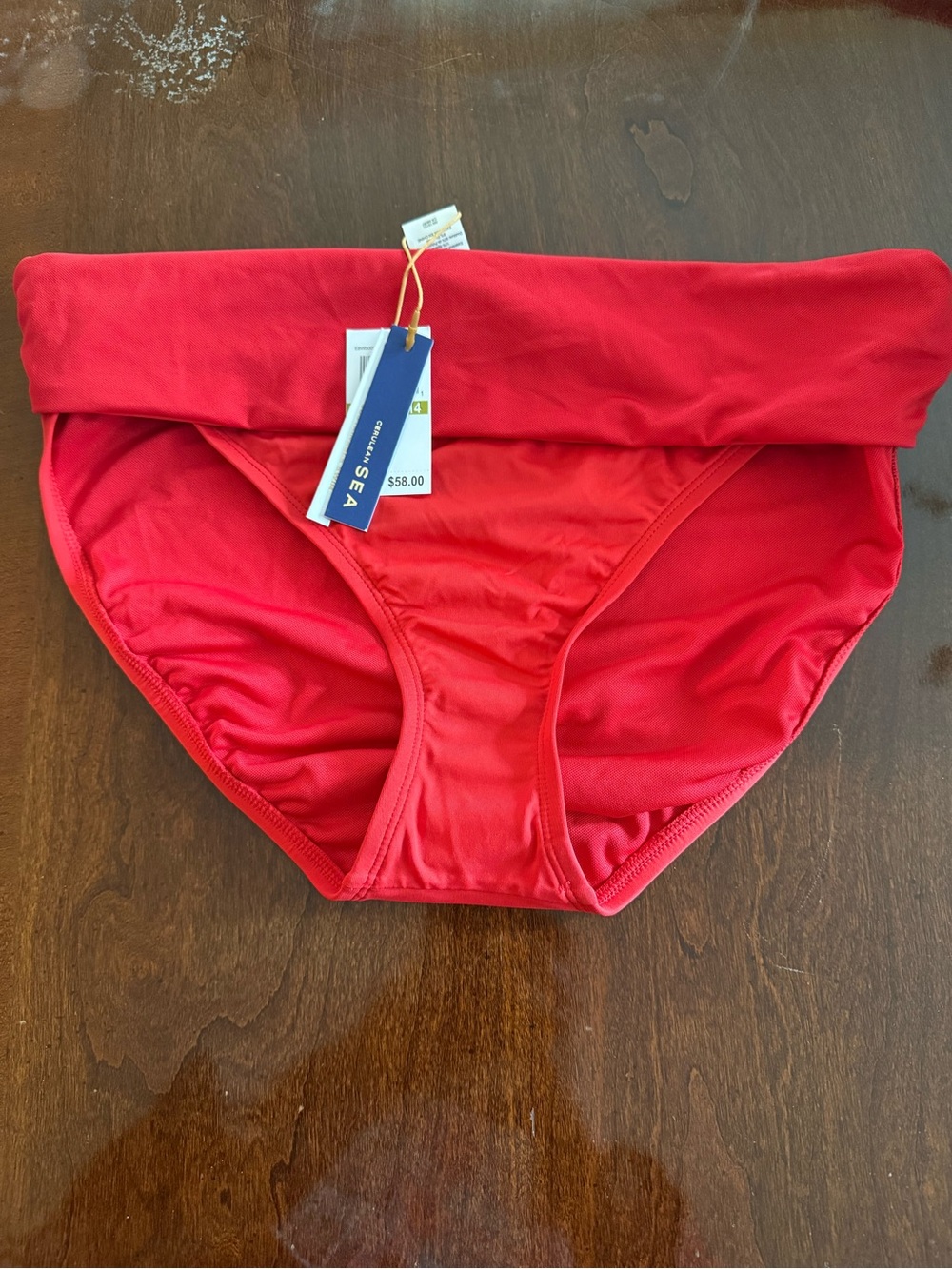 Sea Red Fold-Over Bikini Brief